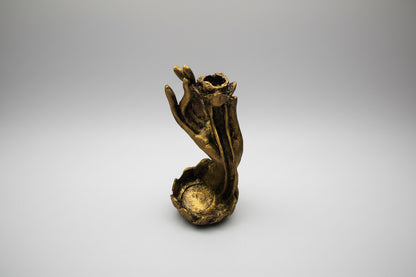 Mano Cascada De Humo Porta Incienso Dorado Oscuro by HEREJE