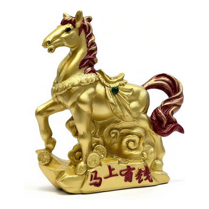 Caballo Del Año Chino 12.5x11x4cm Dorado by HEREJE