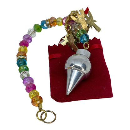 Pendulo Testigo Laton Varios Modelos Radiestesia Reiki Plateado Con Arcangeles by HEREJE