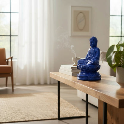 Buda Azul 10cm Figura De Resina. Azul by HEREJE