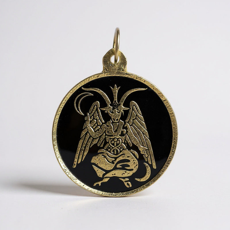 Medalla Encapsulada 30mm Amuleto De Protección Varios Modelo Baphomet by HEREJE
