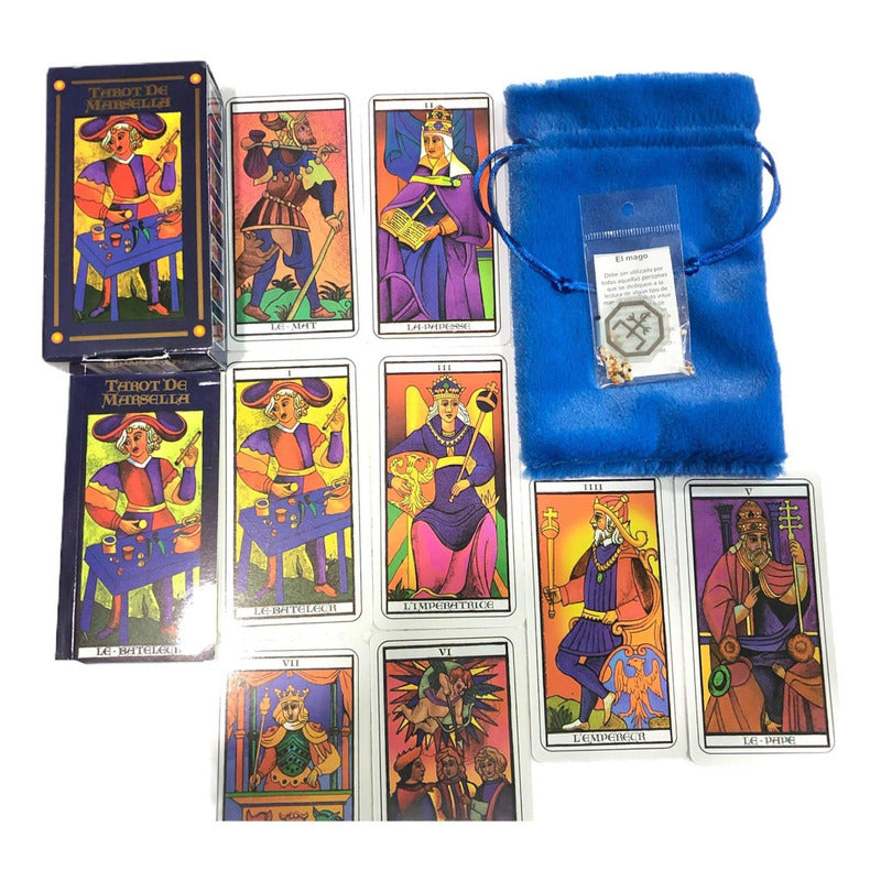 Tarot Marsella + Amuleto + Bolsa + Libro Reverso Cuadriculad by HEREJE