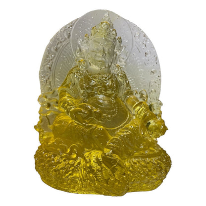 Dzambhala De La Prosperidad Buda En Resina Cristal 12cm Amarillo by HEREJE
