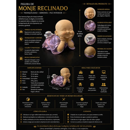 Esculturas De Buda Acostado 10 Cm De Altura Purpura by HEREJE