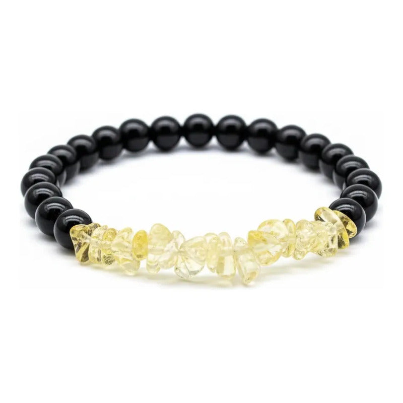 Pulsera De Citrino Natural Hereje Original. Amarillo/negro 17 Cm 18 Cm by HEREJE