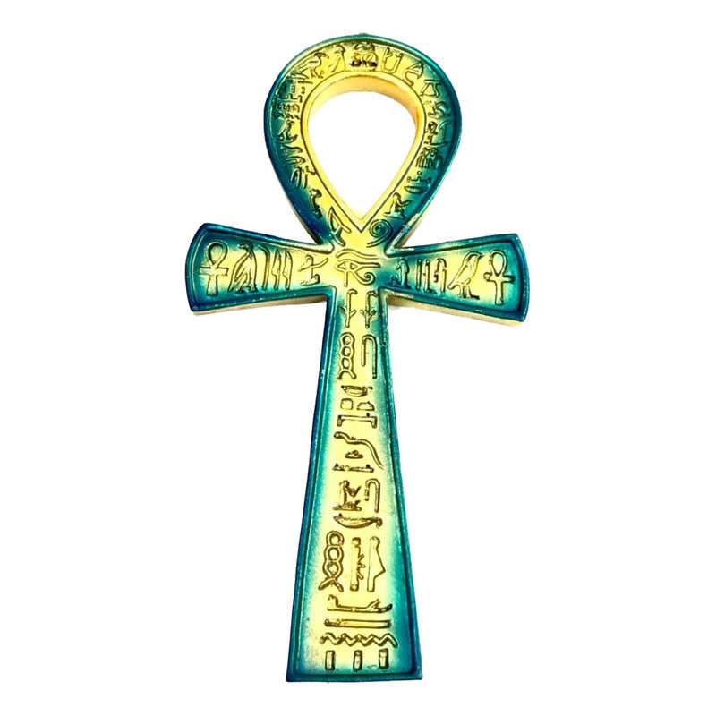 Cruz Egipcia Ankh Resina Nacional Pintada A Mano 18 Cm by ARTICULOS ESOTERICOS LETY