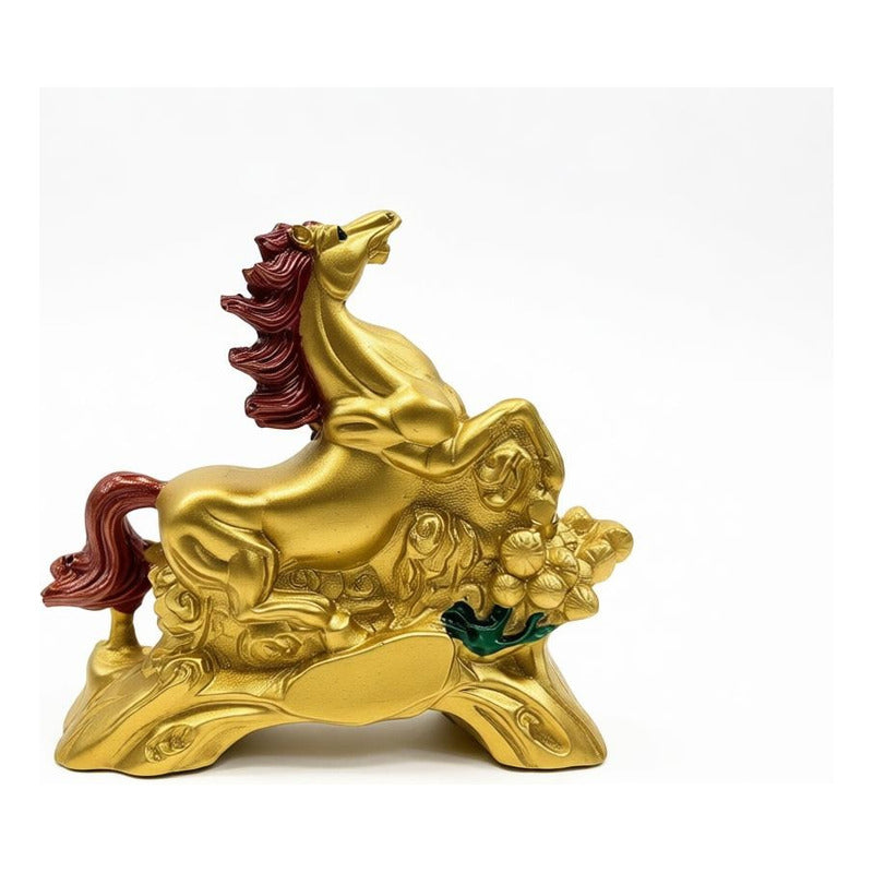 Caballo Del Año Chino Figura De Resina 6.5x8x2.5cm Dorado by HEREJE