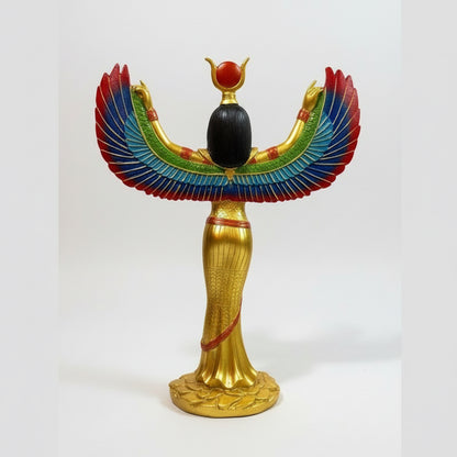 Isis Diosa Ast Egipcia Resina Nacional Pintada A Mano 28 Cm Oro by HEREJE