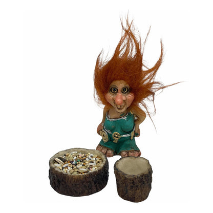 Troll Abre Camino + Comedero Figura De Resina 9 Cm Verde by HEREJE