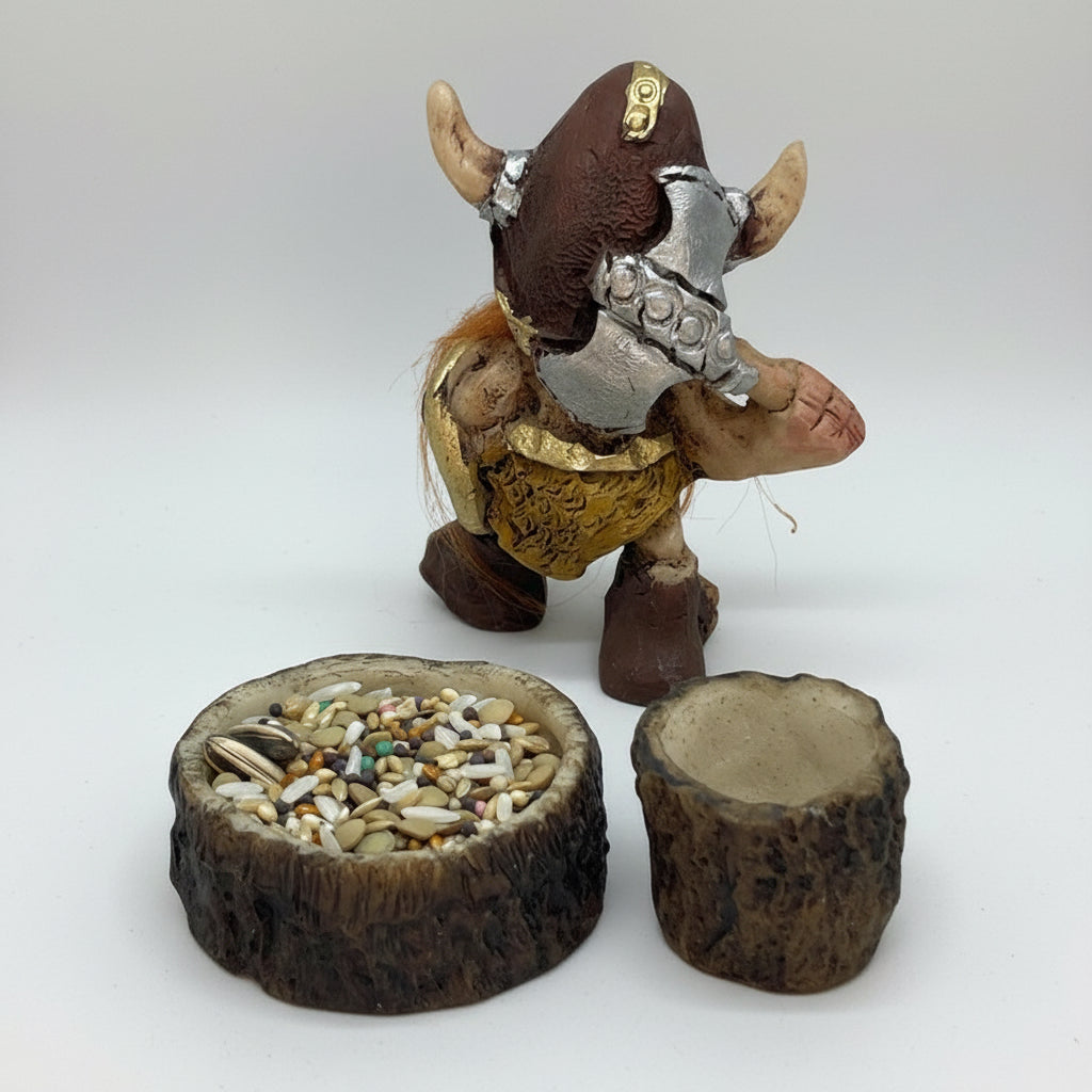 Troll Vikingo Protector Del Dinero 11 Cm Figura De Resina Cafe Dorado by HEREJE