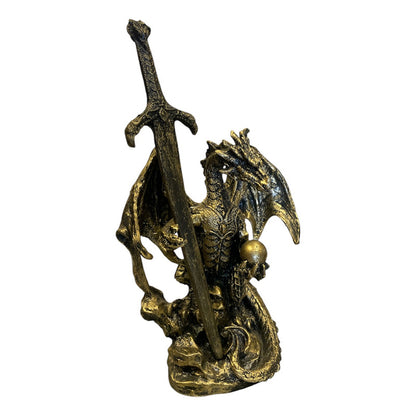 Dragon Dorado Figura Decorativa 12 Cm De Resina Mexicana by HEREJE