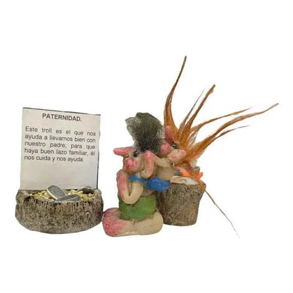 Troll Mini + Comedero + Semillas + Tarjeta Varios Modelos Paternidad 5.4cm