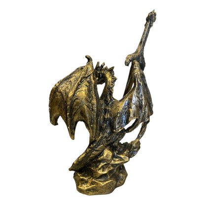 Dragon Dorado Figura Decorativa 12 Cm De Resina Mexicana by HEREJE