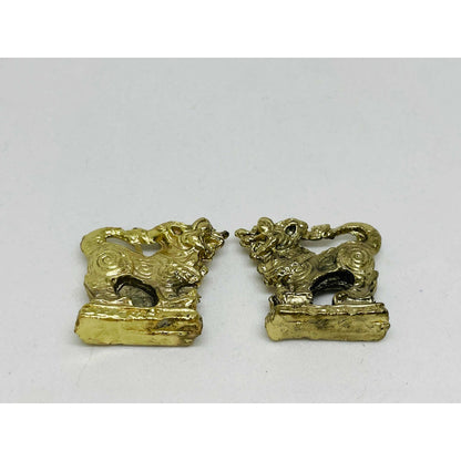 Perros Fu Par En Metal Dorado Pequeños Dorado by HEREJE
