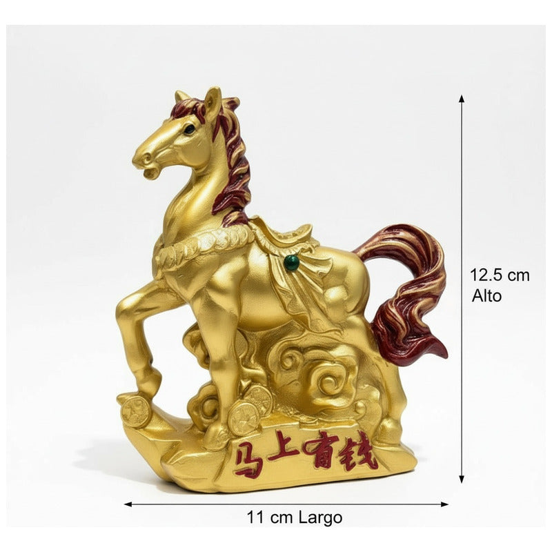 Caballo Del Año Chino 12.5x11x4cm Dorado by HEREJE