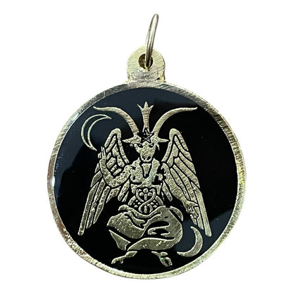 Medalla Encapsulada 30mm Amuleto De Protección Varios Modelo Baphomet by HEREJE