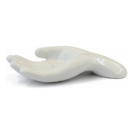 Porta Incienso Ceramico 18x13cm Blanco Mano Mano by HEREJE