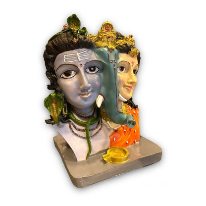 Ganesh Shiva Parvati Familia Sagrada Figura De Resina 21.5cm by HEREJE