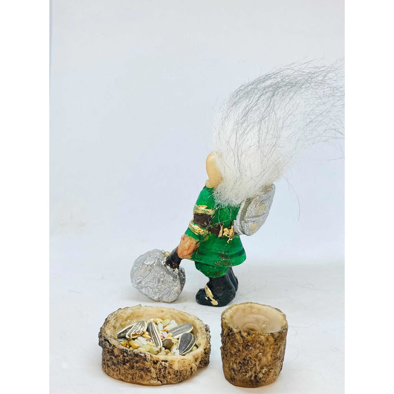 Troll Protector De La Salud + Comedero 11cm Figura De Resina Verde Oscuro by HEREJE