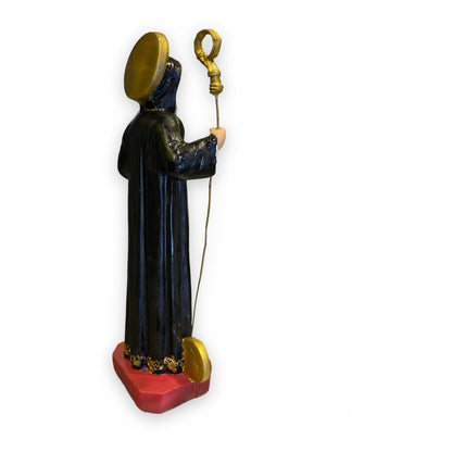 San Benito Escultura De Resina Pintado A Mano 21x8.5x5cm. Negro by HEREJE