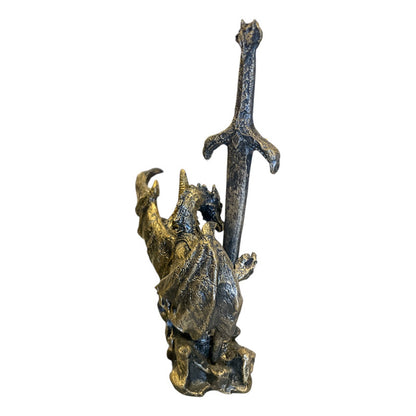 Dragon Dorado Figura Decorativa 12 Cm De Resina Mexicana by HEREJE
