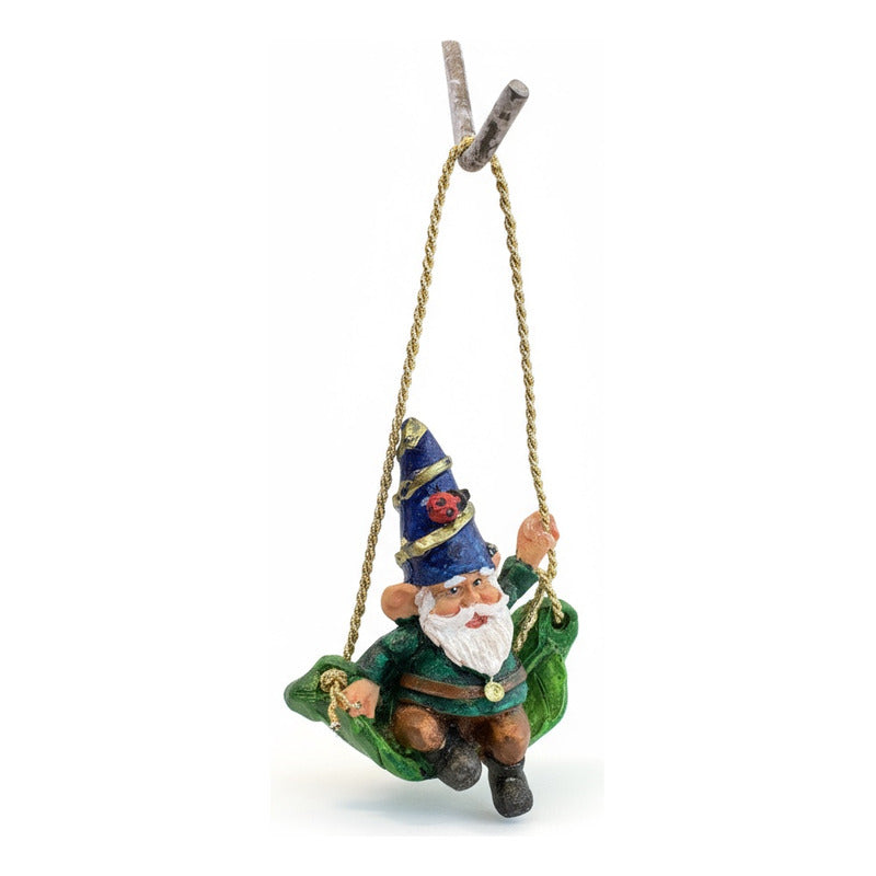 Gnomo En Columpio Figura De Resina Decorativa De 9cm De Alto by HEREJE
