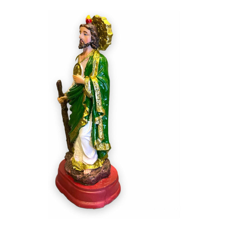 San Judas Tadeo Escultura D Resina Hecho A Mano 14.4x5x6.4cm Verde/blanco by HEREJE