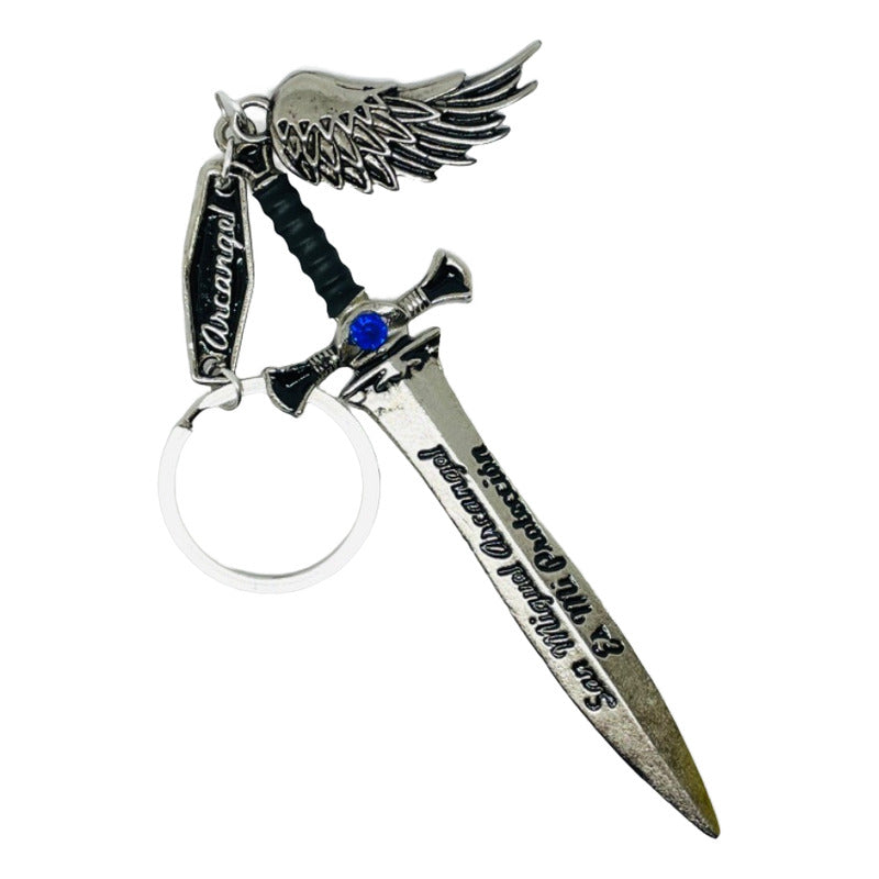 Espada San Miguel En Llavero Azul by ARTICULOS ESOTERICOS LETY