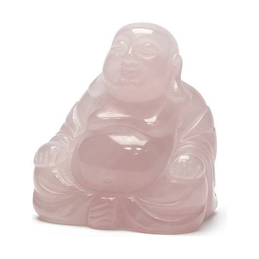 Escultura De Cuarzo Rosa Con Forma De Buda Rosa by HEREJE