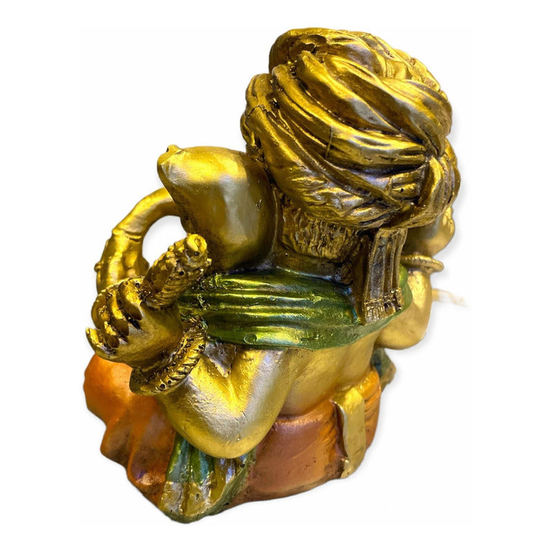Ganesh Turbante Escultura D Resina Hecho A Mano 15.5x17x13cm by HEREJE