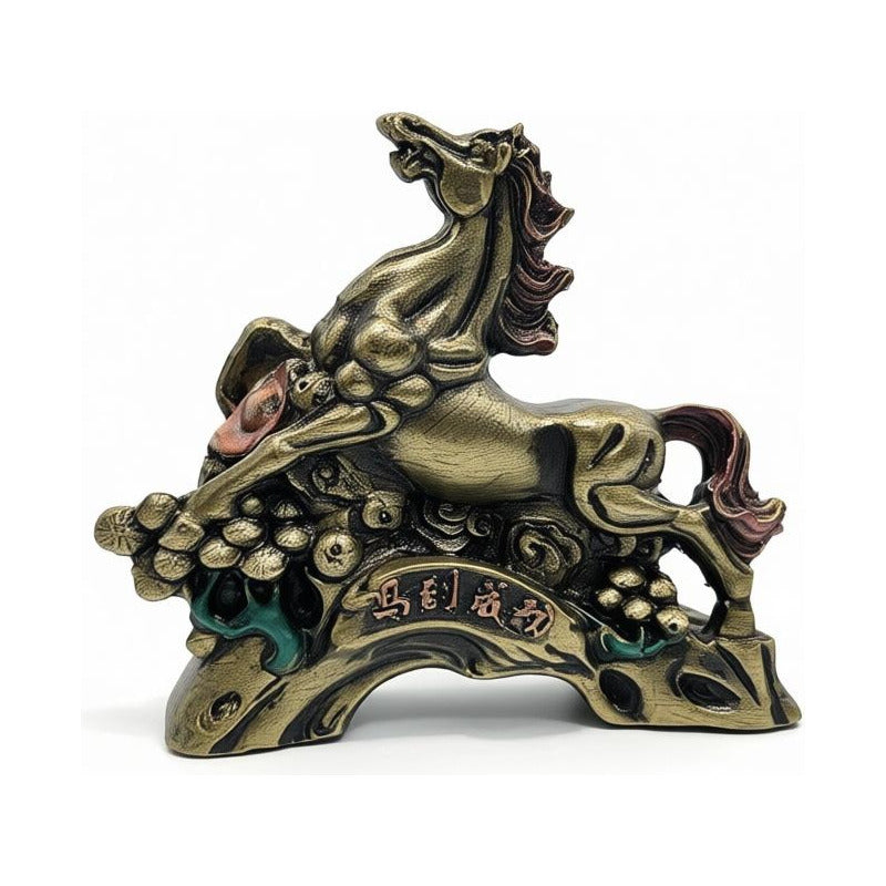 Caballo Del Año Chino Figura De Resina 6.5x8x2.5cm Dorado by HEREJE