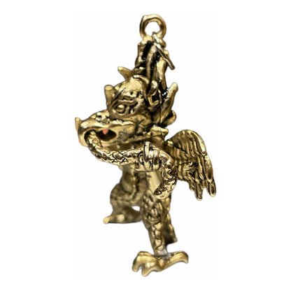 Garuda Amuleto En Metal Con Baño Dorado 18x35x40mm by HEREJE
