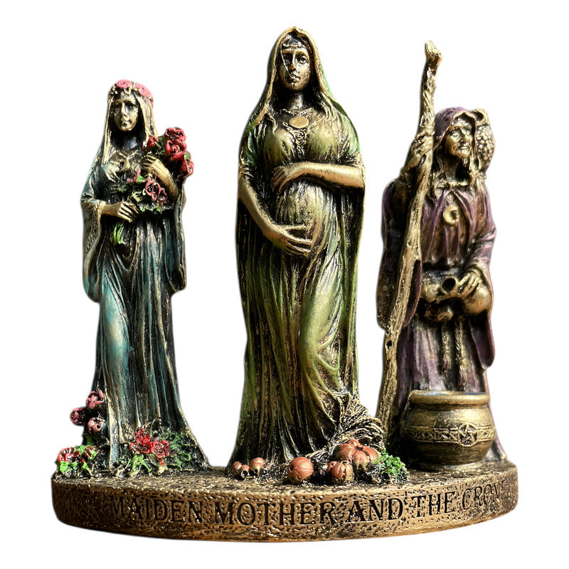 Escultura Triple Diosa 11cm Resina Artículos Esotéricos Lety by HEREJE