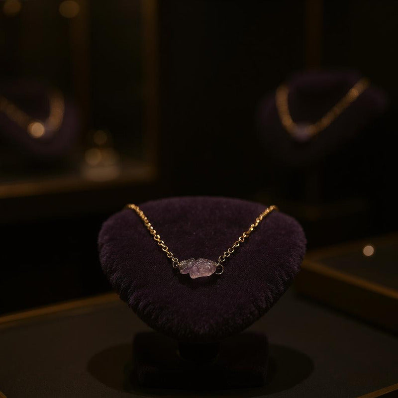 Collar Aquíje Pedra Cuarzo Dorado 45 Cm by HEREJE