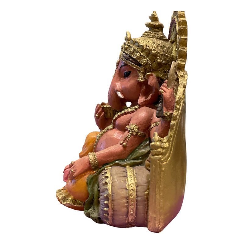 Estatua Ganesh Trono Resina 14 Cm. by HEREJE