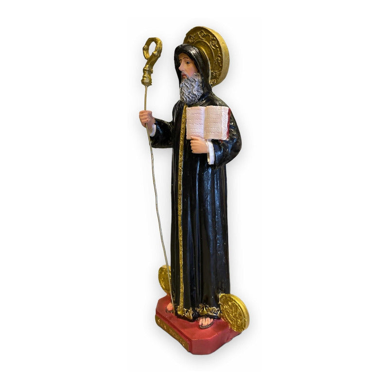 San Benito Escultura De Resina Pintado A Mano 21x8.5x5cm. Negro by HEREJE