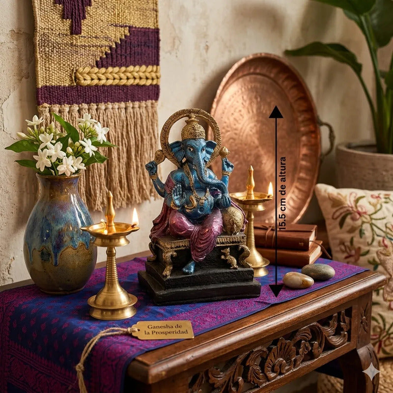 Escultura De Ganesh 15.5 Cm De Altura Azul by HEREJE
