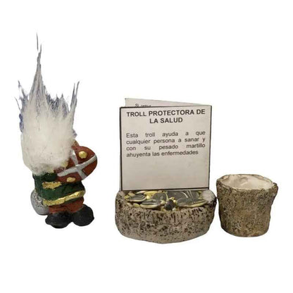 Troll Mini + Comedero + Semillas + Tarjeta Varios Modelos Protector De La Salud 5cm