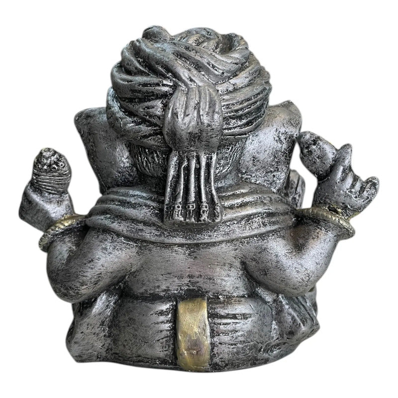 Ganesh Estatua De Resina De 15 Cm De Altura Plateado by HEREJE