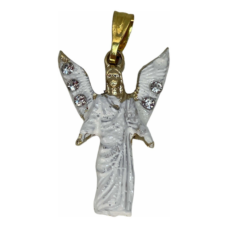 Arcangel Gabriel Dije O Pin Baño De Oro Con Cristal by ARTICULOS ESOTERICOS LETY