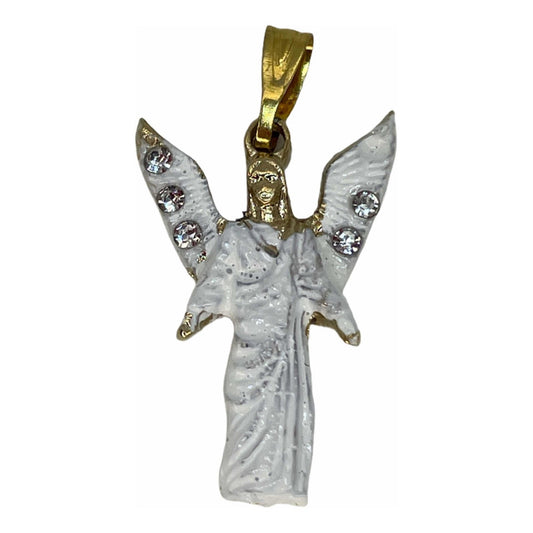 Arcangel Gabriel Dije O Pin Baño De Oro Con Cristal by ARTICULOS ESOTERICOS LETY