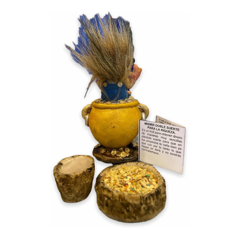 Troll Mismir Doble Suerte + Comedero + Semillas 11.5x7x6 Cm. Índigo by HEREJE