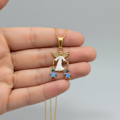 Dije Angel De La Guarda Colgante Baño En Oro Con Cristal 3cm by ARTICULOS ESOTERICOS LETY