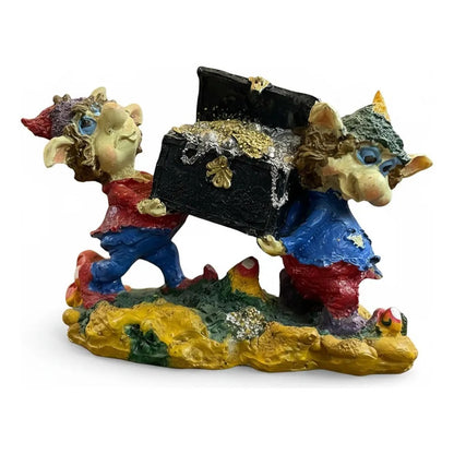 Figura Duendes Con Cofre Del Tesoro De La Abundancia Amarillo by HEREJE