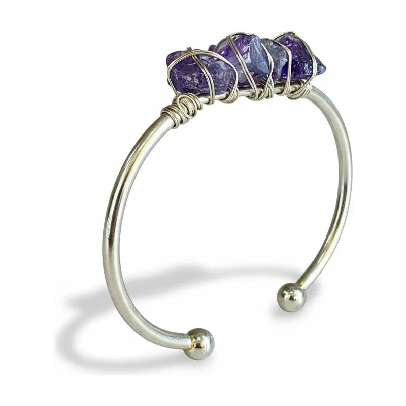 Amatista Pulsera Brazalete Natural Artesanal 7.5 Cm Diametro Amatista 7.5 Cm by HEREJE