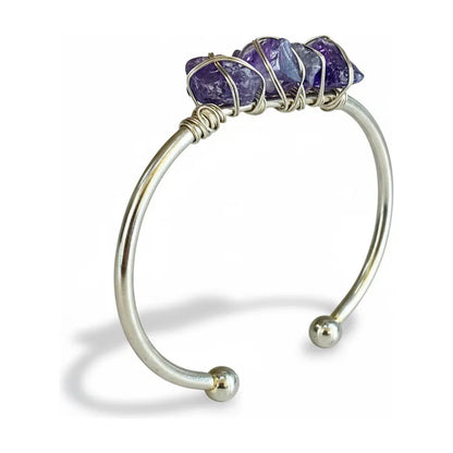 Amatista Pulsera Brazalete Natural Artesanal 7.5 Cm Diametro Amatista 7.5 Cm by HEREJE
