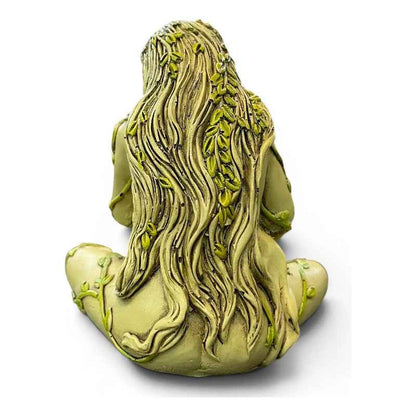 Figura Diosa Madre Tierra, Gaia De Resina 10 Cm Verde Claro