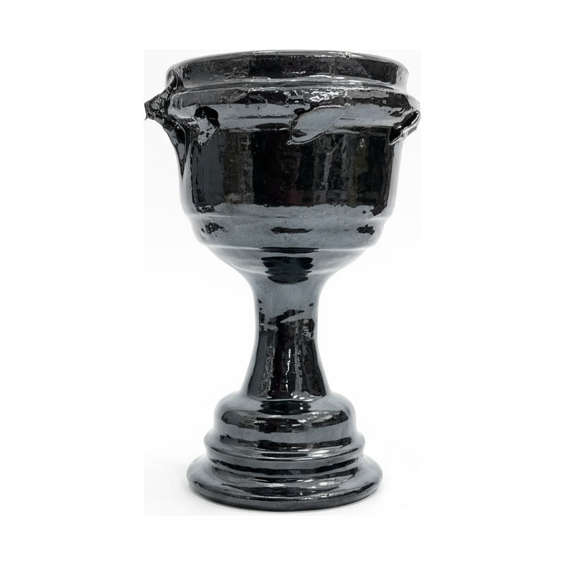 Sahumerio Copalera Porta Incienso Barro Vidriado 20x12x15 Cm Negro Lisa by HEREJE