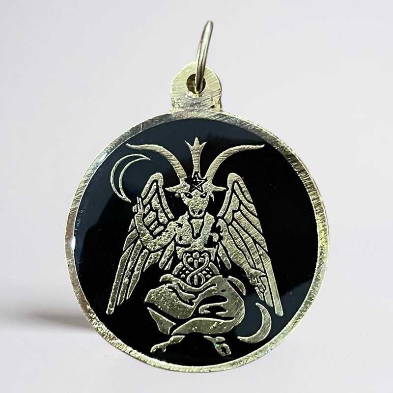 Medalla Encapsulada 30mm Amuleto De Protección Varios Modelo Baphomet by HEREJE