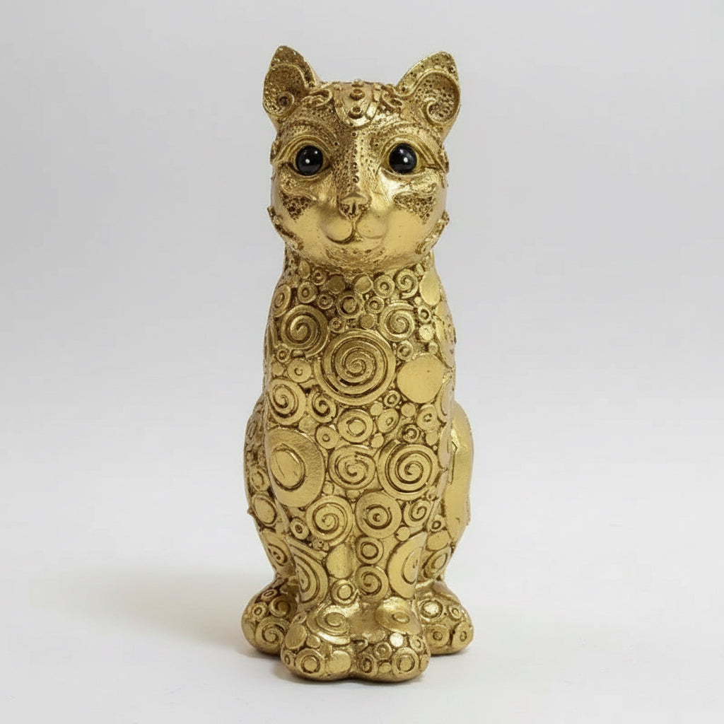 Gato De La Suerte Resina Dorado 17 Cm by HEREJE